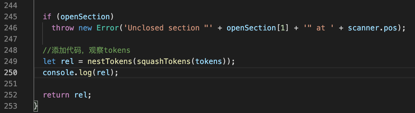 添加代码观察tockens